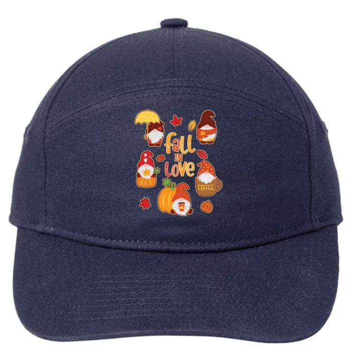 Cute Fall In Love Autumn Gnomes 7-Panel Snapback Hat