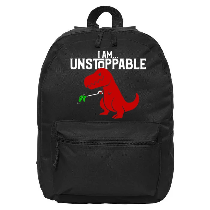 Cute & Funny I Am Unstoppable TRex Dinosaur TShirt 16 in Basic Backpack