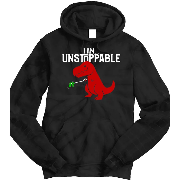 Cute & Funny I Am Unstoppable TRex Dinosaur TShirt Tie Dye Hoodie