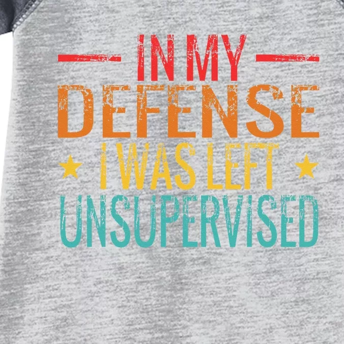 Cool Funny In My Defense I Was Left Unsupervised Infant Baby Jersey Bodysuit