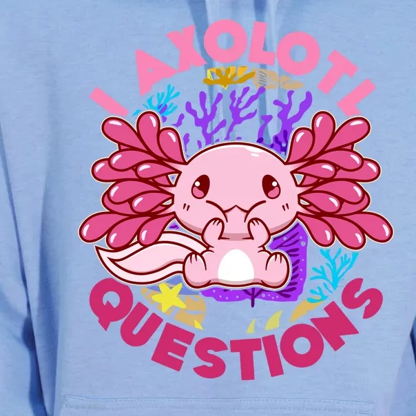 Cute Funny I Axolotl Questions Unisex Surf Hoodie