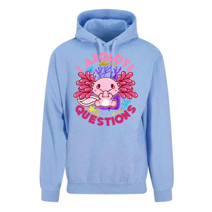 Cute Funny I Axolotl Questions Unisex Surf Hoodie