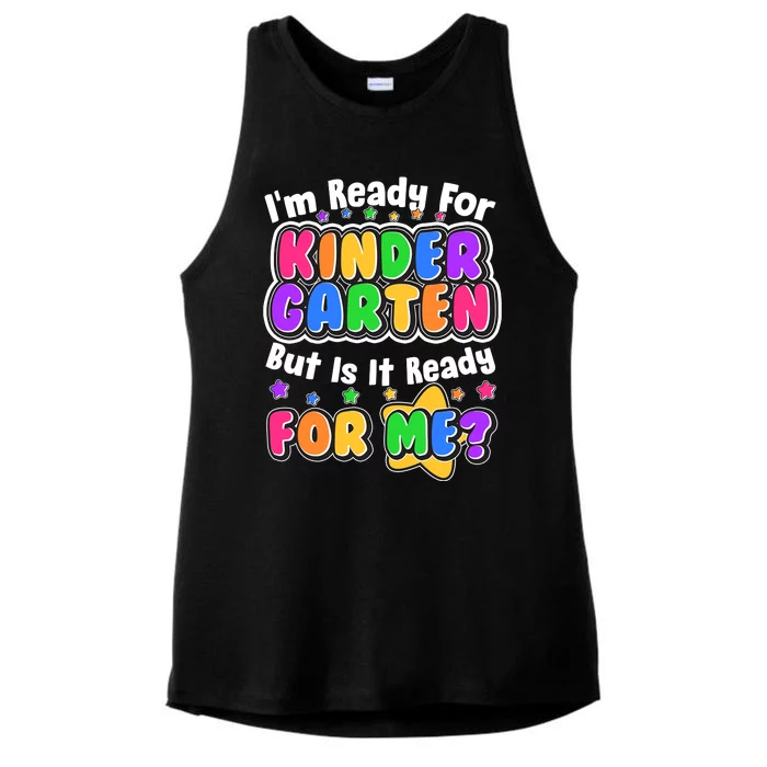 Cute Funny I'm Ready For Kindergarten But Is It Ready For Me Ladies Tri-Blend Wicking Tank