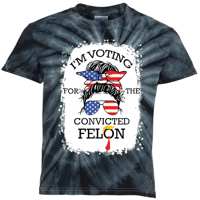 Convicted Felon Im Voting Convicted Felon 2024 Kids Tie-Dye T-Shirt