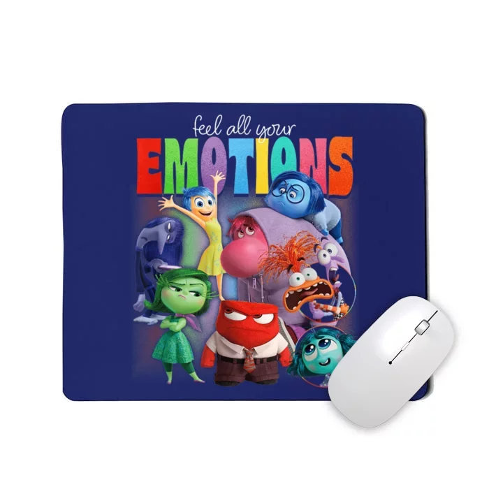 Cartoon Film Inside Out 2 Feel All Your Emotions Vintage Mousepad