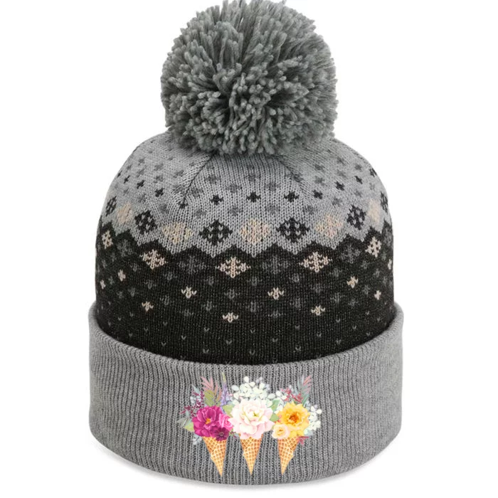 Cute Flower Ice Cream Cone Bouquets The Baniff Cuffed Pom Beanie