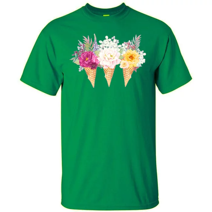 Cute Flower Ice Cream Cone Bouquets Tall T-Shirt