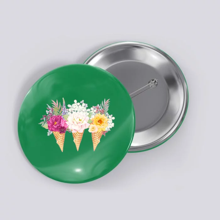 Cute Flower Ice Cream Cone Bouquets Button