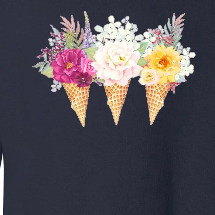 Cute Flower Ice Cream Cone Bouquets Toddler Sweatshirt