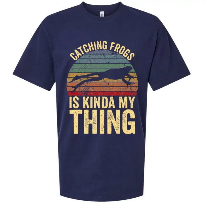 Catching Frogs Is Kinda My Thing Frog Catching Kids Gift Sueded Cloud Jersey T-Shirt