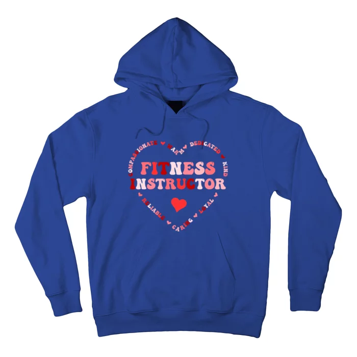 Cute Fitness Instructor Valentines Day Heart Cool Gift Hoodie