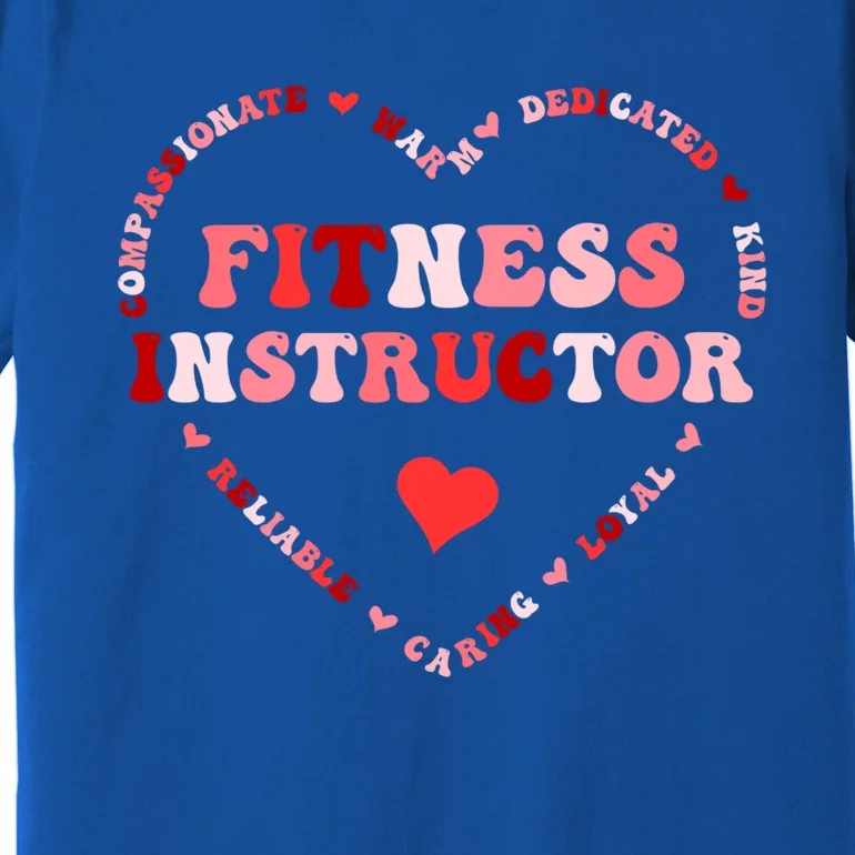 Cute Fitness Instructor Valentines Day Heart Cool Gift Premium T-Shirt