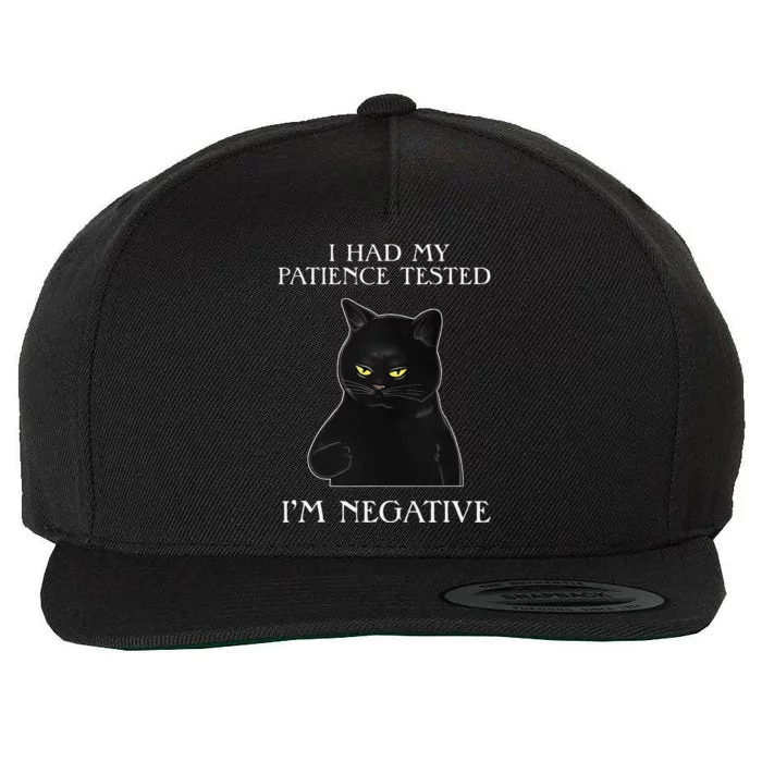 Cat Funny I Had My Patience Tested Im Negative Wool Snapback Cap