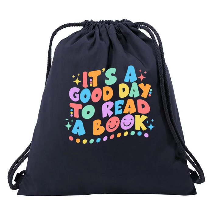 Cute Funny It's A Good Day To Read A Book Drawstring Bag