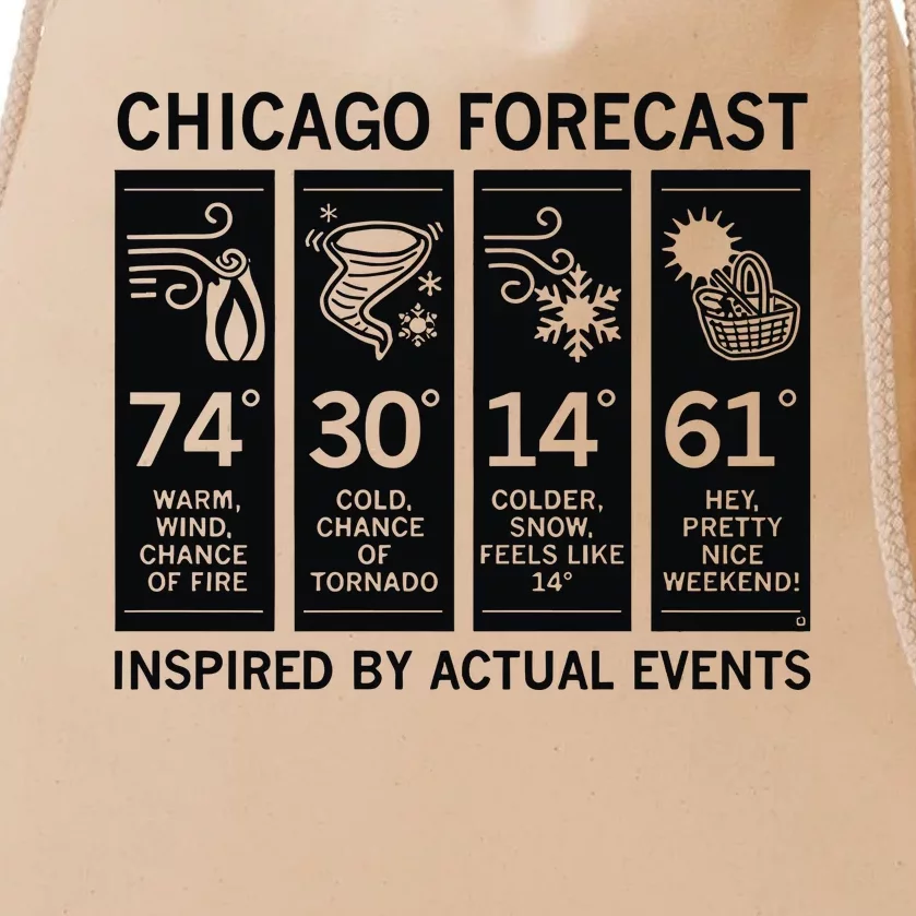 Chicago Forecast Inspired Drawstring Bag