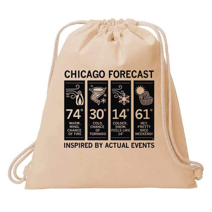 Chicago Forecast Inspired Drawstring Bag