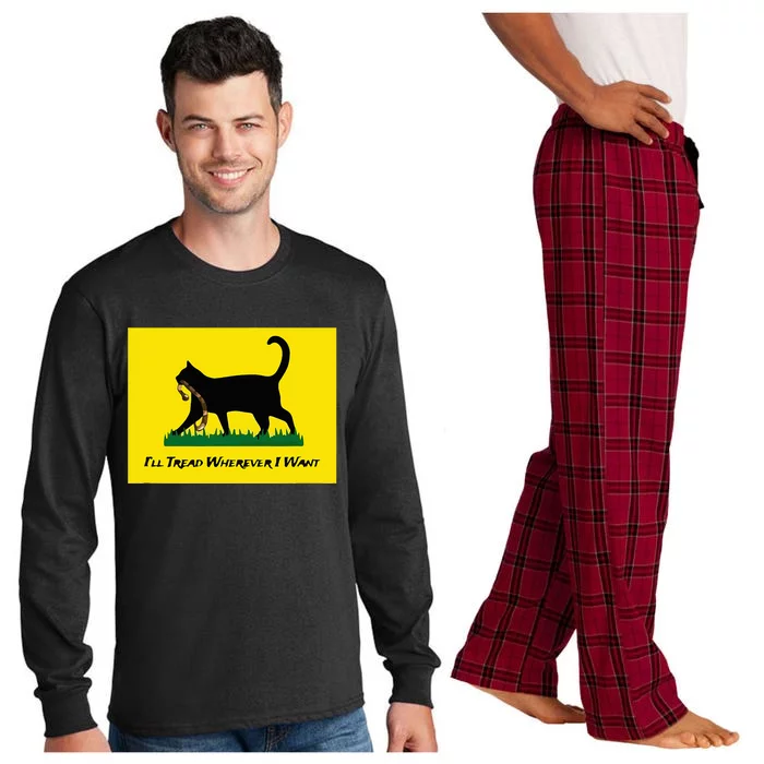 Cat Flag ILl Tread Wherever I Want Long Sleeve Pajama Set