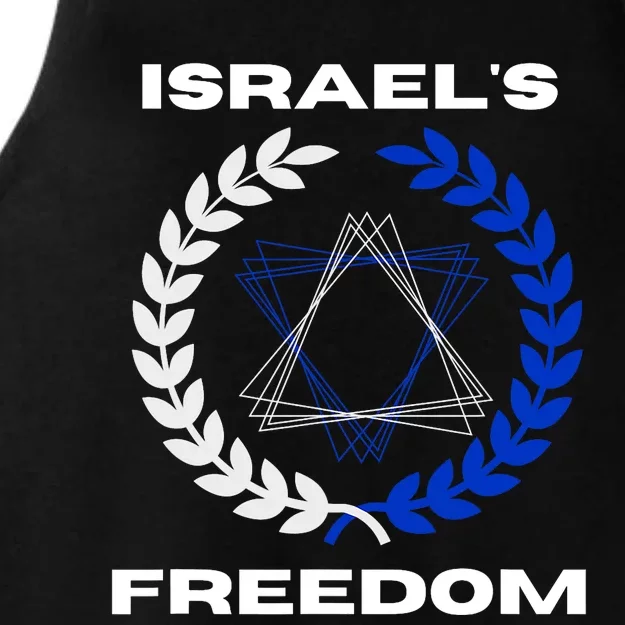 Classic Freedom Israel I Am With Israel Ladies Tri-Blend Wicking Tank