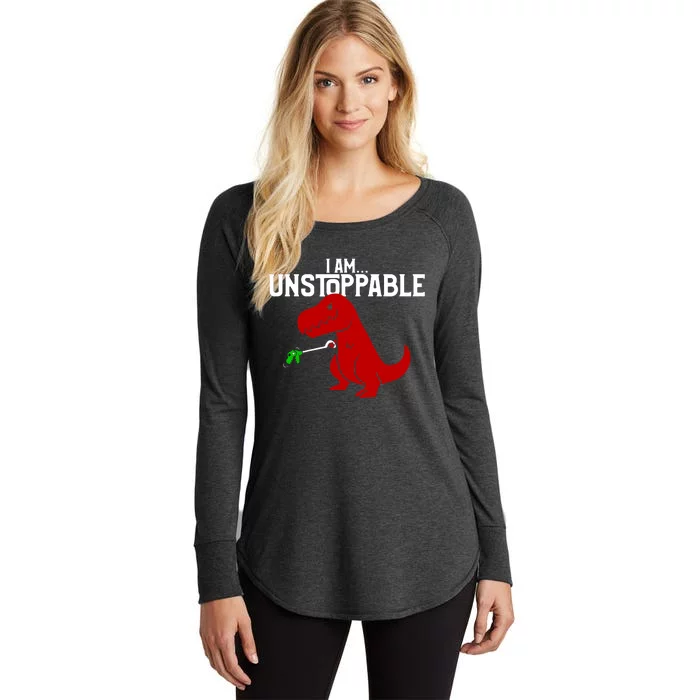 Cute & Funny I Am Unstoppable T-Rex Dinosaur Women's Perfect Tri Tunic Long Sleeve Shirt