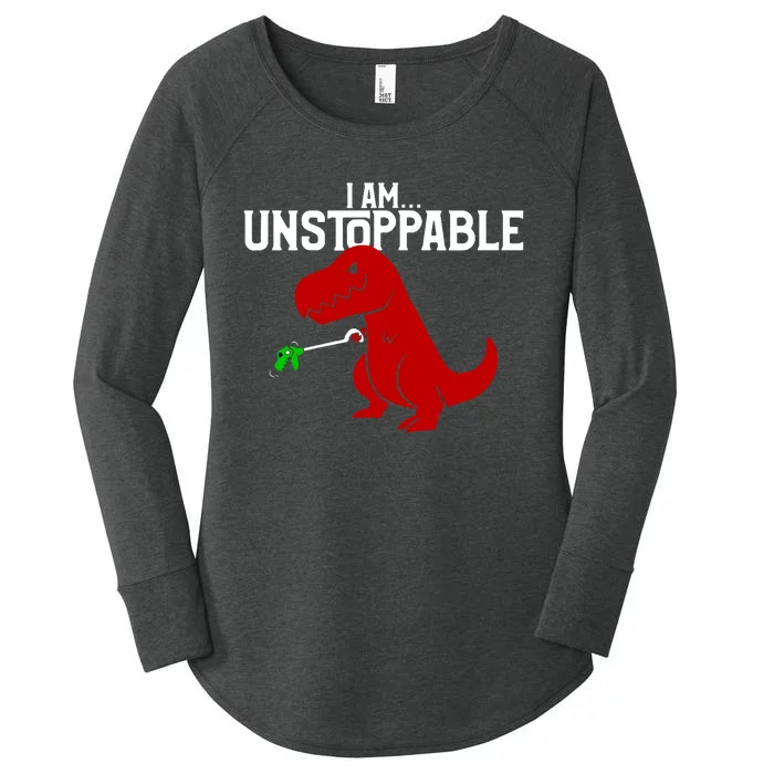 Cute & Funny I Am Unstoppable T-Rex Dinosaur Women's Perfect Tri Tunic Long Sleeve Shirt