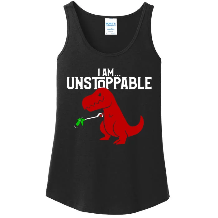 Cute & Funny I Am Unstoppable T-Rex Dinosaur Ladies Essential Tank