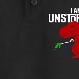 Cute & Funny I Am Unstoppable T-Rex Dinosaur Dry Zone Grid Performance Polo