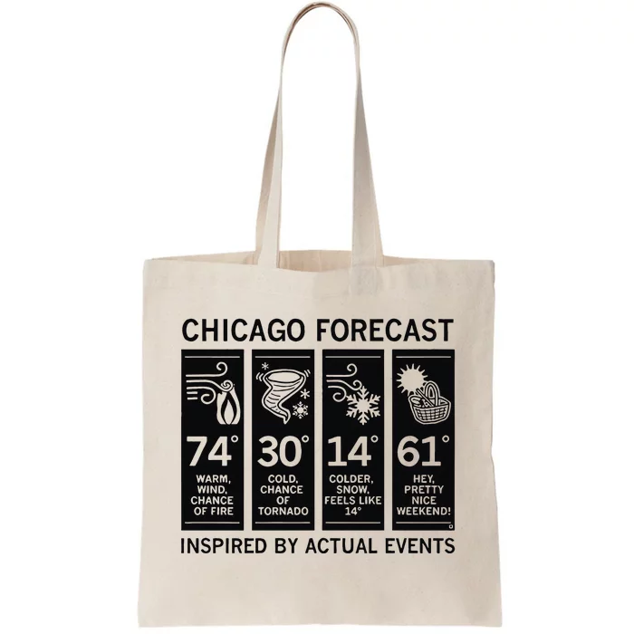 Chicago Forecast Inspired By Actual Events Tote Bag