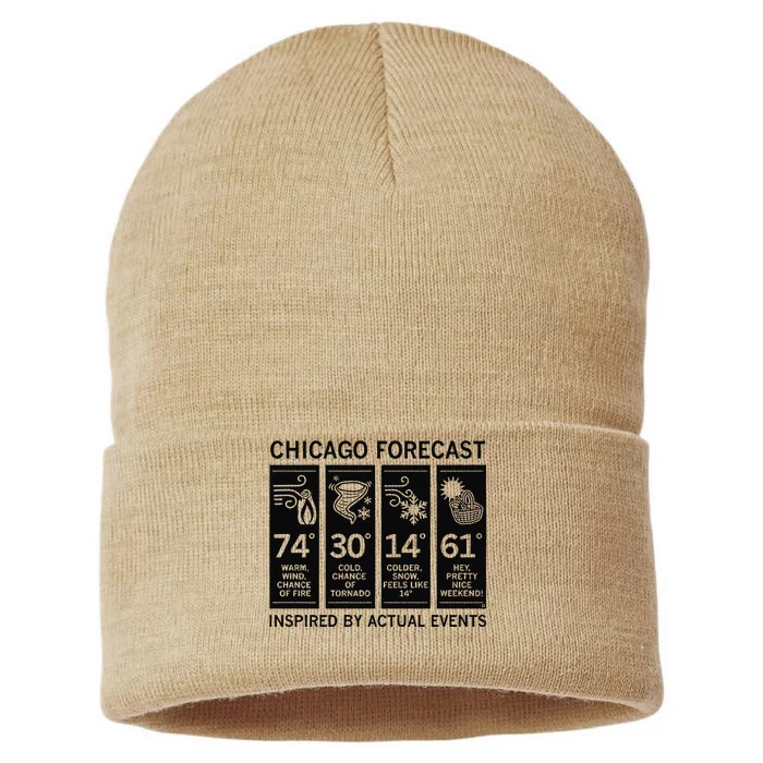 Chicago Forecast Inspired By Actual Events Sustainable Knit Beanie