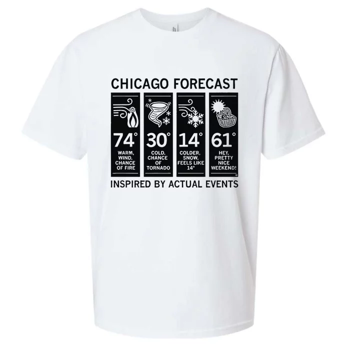 Chicago Forecast Inspired By Actual Events Sueded Cloud Jersey T-Shirt