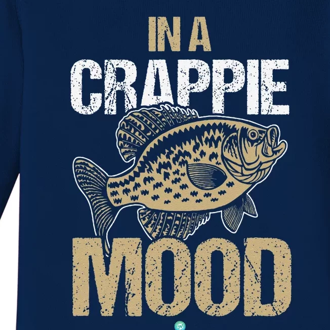 Crappie Fishing In A Crappie Mood Gift Idea Baby Long Sleeve Bodysuit