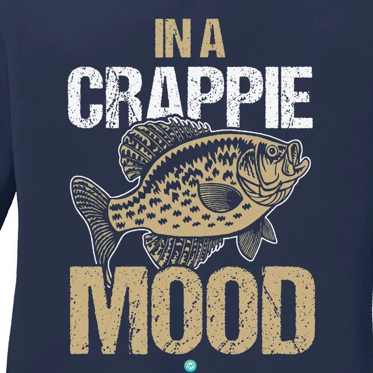 Crappie Fishing In A Crappie Mood Gift Idea Ladies Long Sleeve Shirt