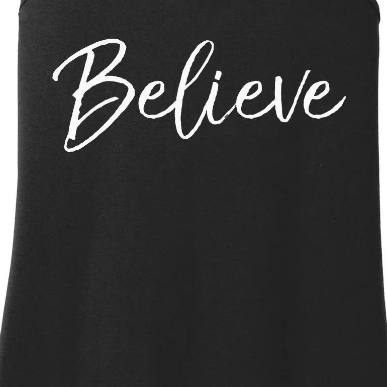 Christian Faith In Christ Quote Christmas Saying Believe Ladies Essential Tank