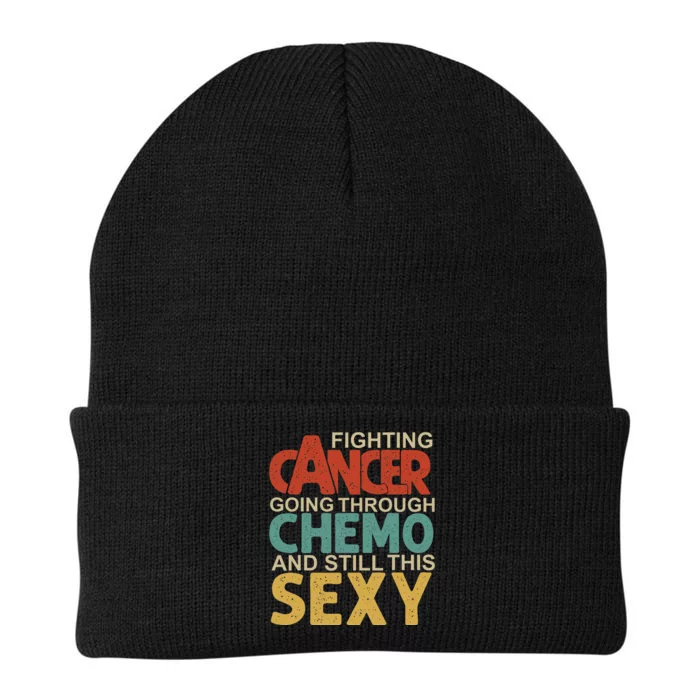 Cancer Fighter Inspirational Quote Chemo Vintage Knit Cap Winter Beanie