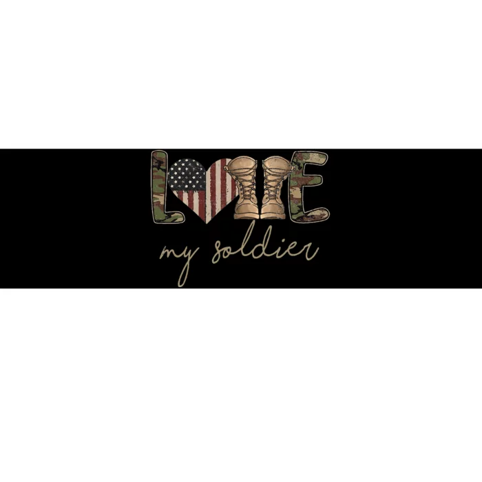 Camour Flag I Love My Soldier Military Army Wife USA Bumper Sticker