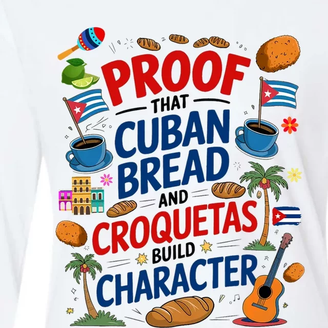 Cuban Flag Ideas & Hispanic Cuban Croquetas Womens Cotton Relaxed Long Sleeve T-Shirt