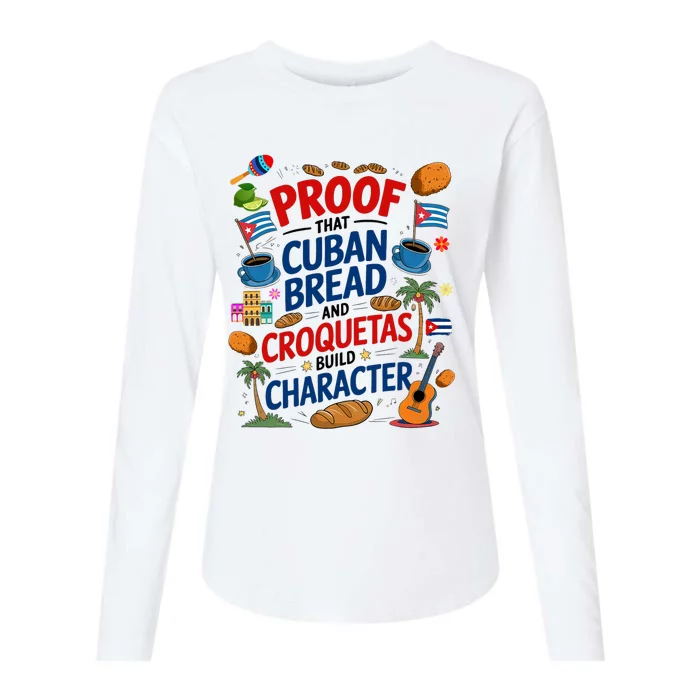 Cuban Flag Ideas & Hispanic Cuban Croquetas Womens Cotton Relaxed Long Sleeve T-Shirt