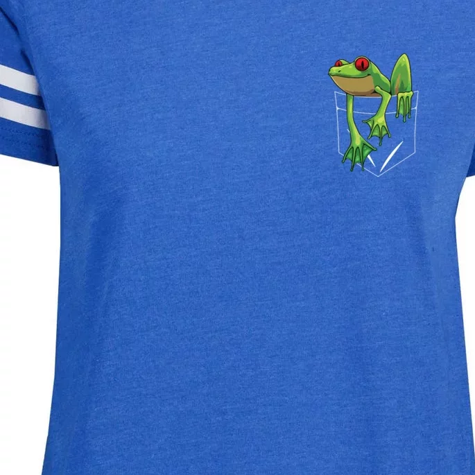 Cool Frog In Pocket For Men Women Kawaii Toad Frog Lovers Enza Ladies Jersey Football T-Shirt