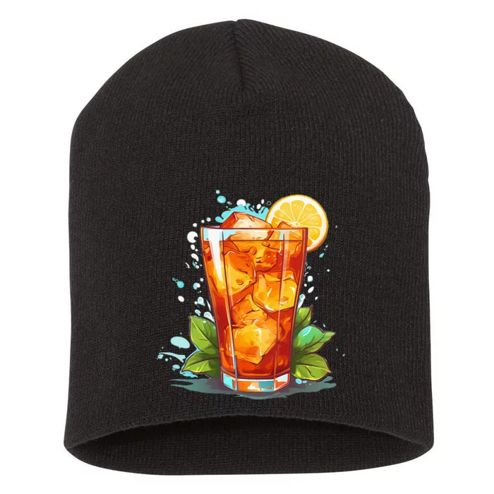 Cool Fruit Ice Tea For Soft Drink Lovers Short Acrylic Beanie