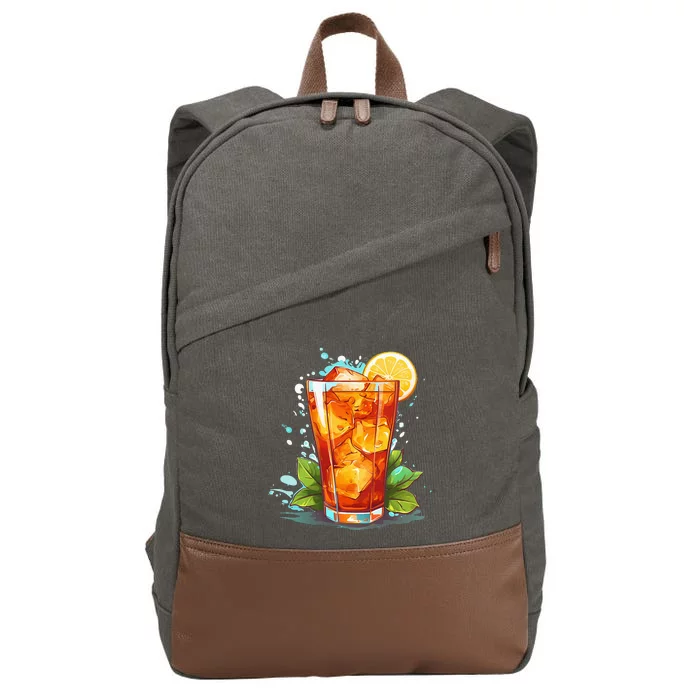 Cool Fruit Ice Tea For Soft Drink Lovers Cotton Canvas Backpack