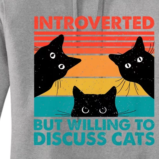 Cat Funny Introverted But Willing To Discuss Cats Women's Pullover Hoodie