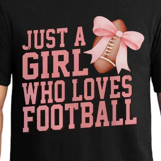 Coquette Football Just A Girl Who Love Football Pajama Set