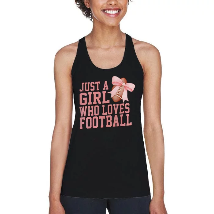 Coquette Football Just A Girl Who Love Football Women's Racerback Tank