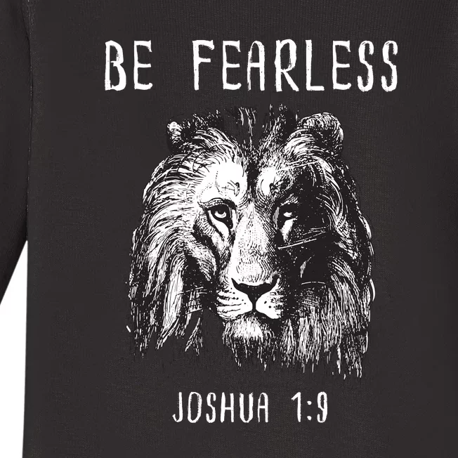 Christian Fearless Joshua 1:9 Faith Gift Baby Long Sleeve Bodysuit