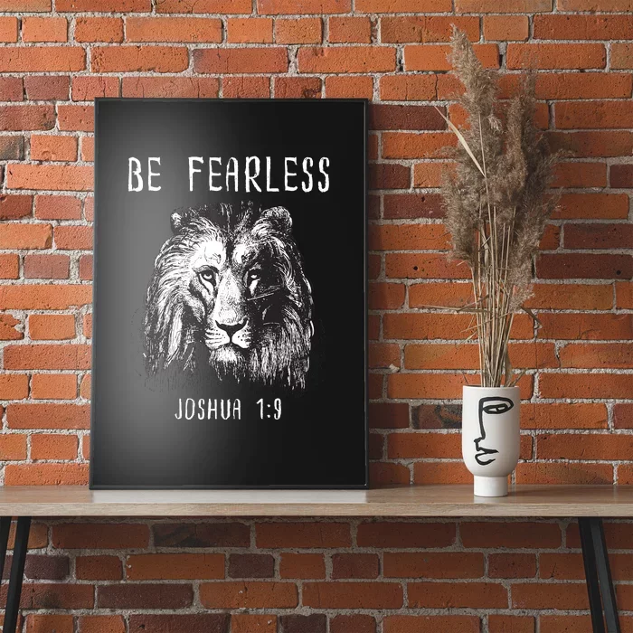 Christian Fearless Joshua 1:9 Faith Gift Poster