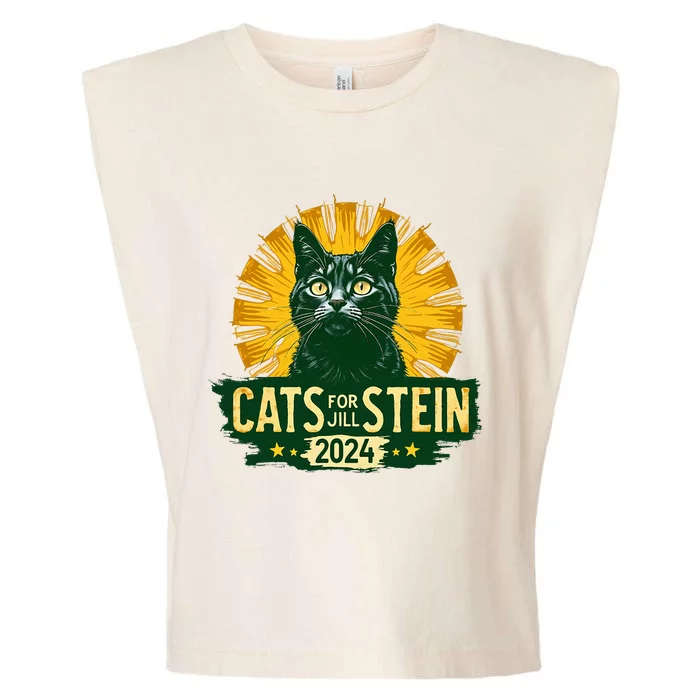 Cats For Jill Stein For President 2024 Usa Green Garment-Dyed Women's Muscle Tee