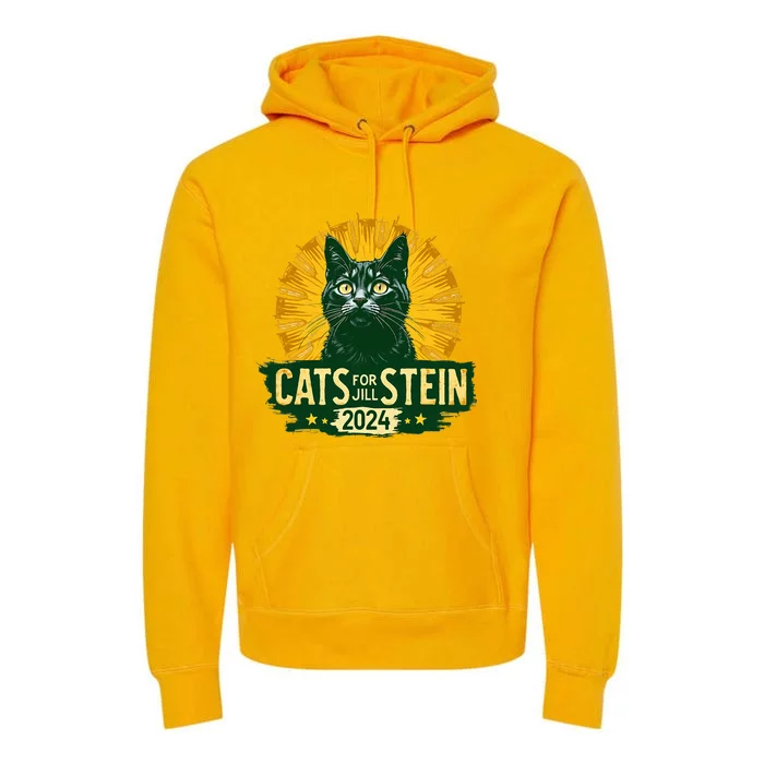 Cats For Jill Stein For President 2024 Usa Green Premium Hoodie