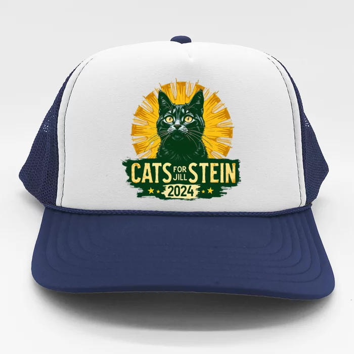 Cats For Jill Stein For President 2024 Usa Green Trucker Hat