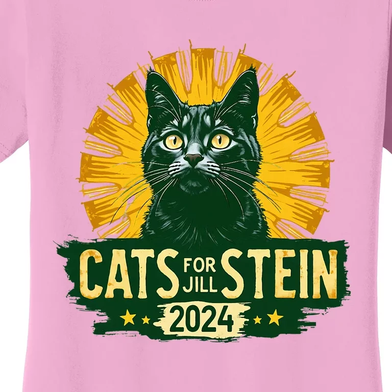 Cats For Jill Stein For President 2024 Usa Green Women's T-Shirt