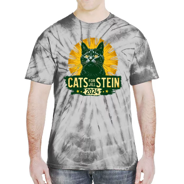 Cats For Jill Stein For President 2024 Usa Green Tie-Dye T-Shirt