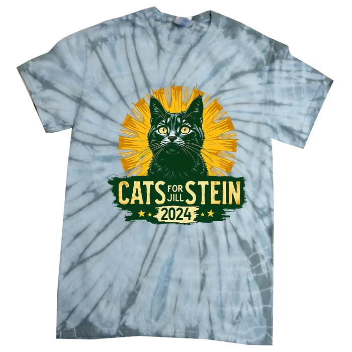 Cats For Jill Stein For President 2024 Usa Green Tie-Dye T-Shirt